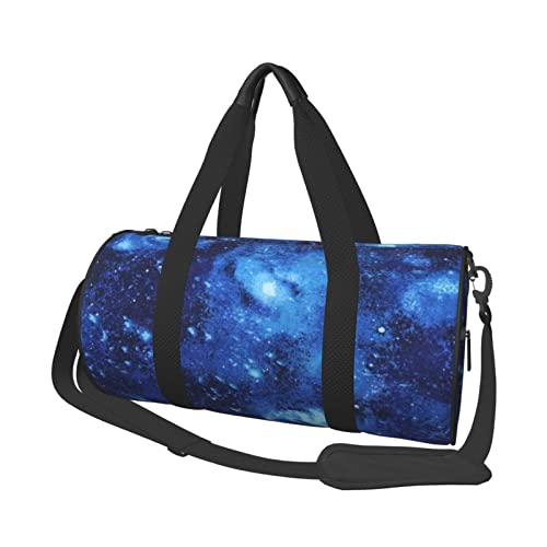 Runde Reisetasche, blaues Universum, Weltraum-Galaxie, Sporttasche für Herren und Damen, Seesack, Sporttasche von DJNGN