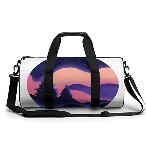 Runde Reisetasche, lila Farbverlauf, Weihnachtsbaum, Sporttasche für Männer und Frauen, Seesack, Sporttasche von DJNGN