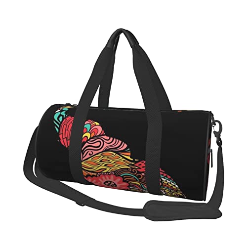 Runde Reisetasche, schöne Elefanten-Turntasche für Männer und Frauen, Seesack, Sporttasche von DJNGN