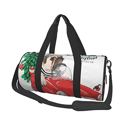 Runde Reisetasche mit Aufschrift „Frohe Weihnachten, Sporttasche für Männer und Frauen, Reisetasche, Sporttasche von DJNGN