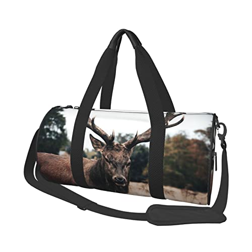 Runde Reisetasche mit Blumen- und Blumenmotiv, Sporttasche für Männer und Frauen, Seesack, Sporttasche von DJNGN