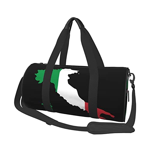 Runde Reisetasche mit Italienischer Landkarte von Italien, robuste Handtasche für Männer und Frauen von DJNGN