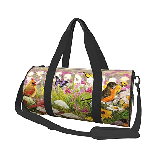 Runde Reisetasche mit Sparrow Birds Sing-Sporttasche für Männer und Frauen, Reisetasche, Sporttasche von DJNGN