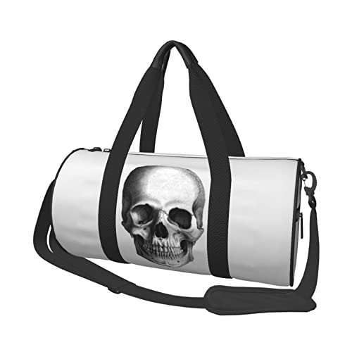 Runde Reisetasche mit Totenkopf-Motiv, für Herren und Damen, Seesack, Sporttasche von DJNGN