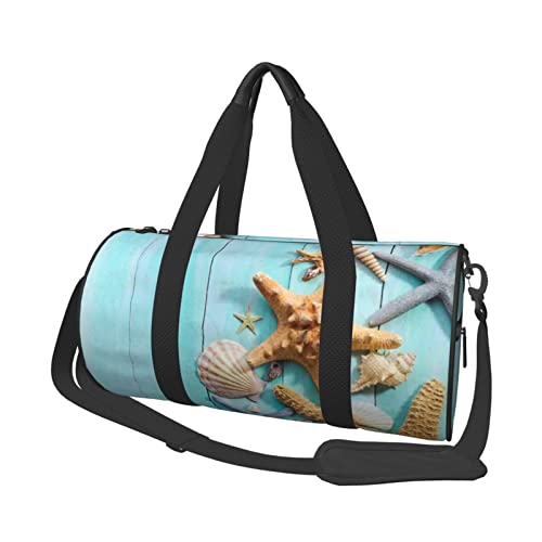 Runde Reisetasche mit tropischem Palmenblatt-Motiv, Sporttasche für Männer und Frauen, Seesack, Sporttasche von DJNGN