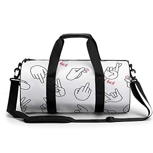 Runde Reisetaschen-Muster für Verschiedene Gesten, Turnbeutel für Männer und Frauen, Seesack, Sporttasche von DJNGN