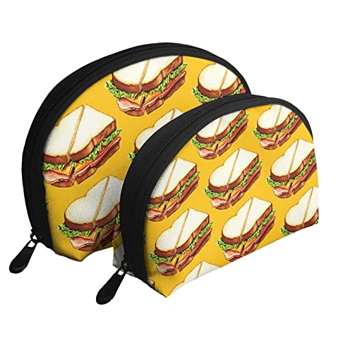 Schinken-Sandwich-Kosmetiktasche, Reise-Clutch-Tasche für Frauen und Mädchen von DJNGN