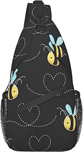 Schultertasche, Bumble Bees Print Umhängetasche für lässige Damen und Herren von DJNGN