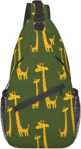 Schultertasche, Cartoon-Giraffen-Druck, Umhängetasche für lässige Damen und Herren von DJNGN