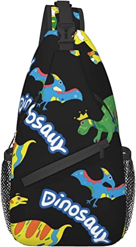 Schultertasche, Dinosaurier-Schwarzdruck-Umhängerucksack für lässige Damen und Herren von DJNGN