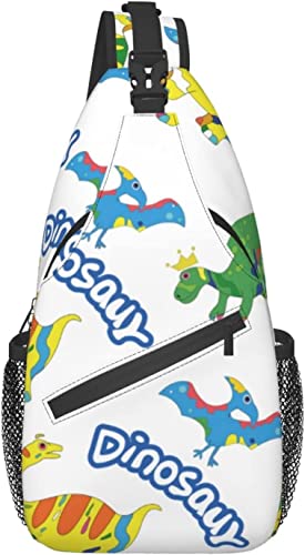 Schultertasche, Dinosaurier-weißer Aufdruck, Umhängetasche für lässige Damen und Herren von DJNGN