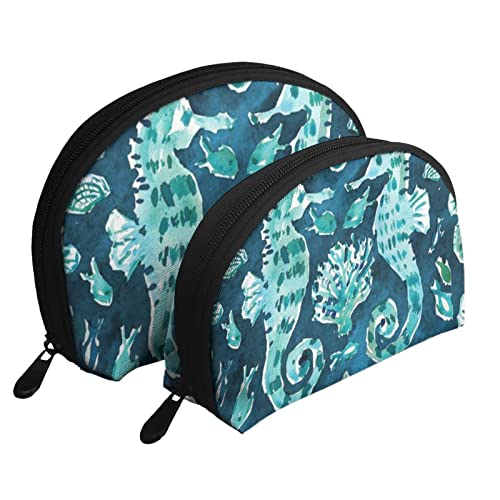 Seepferdchen-Kosmetiktasche, Reise-Clutch-Tasche für Frauen und Mädchen von DJNGN