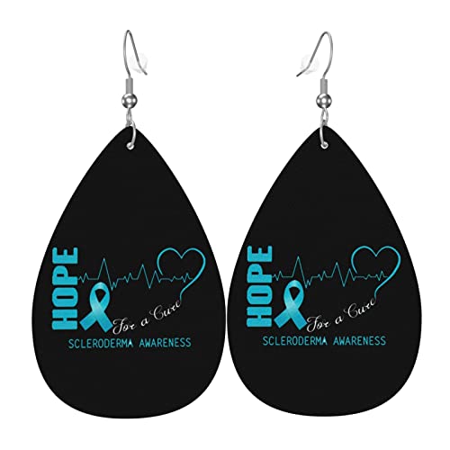 Sklerodermie Bewusstsein Leder Ohrringe für Frauen baumeln Ohrring Tropfen Anhänger mit Haken Geschenke für Erwachsene Mädchen von DJNGN