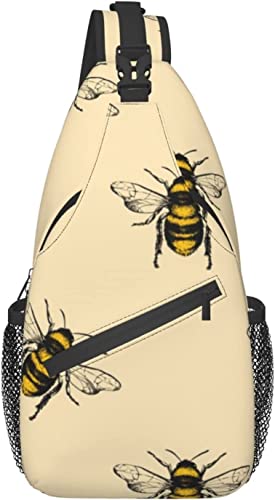 Sling Bag, Honey Bee Print Crossbody Sling Rucksack für lässige Schulter Damen und Herren Sling Bag, Honey Bee Print Crossbody Sling Rucksack für lässige Schulter Damen und Herren von DJNGN