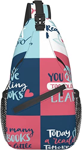 Sling Bag, Love Reading Print Crossbody Sling Rucksack für lässige Schulter Damen und Herren von DJNGN