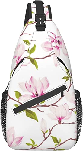 Sling Bag, Vine Flower Print Crossbody Sling Rucksack für lässige Schulter Damen und Herren Sling Bag, Vine Flower Print Crossbody Sling Rucksack für lässige Schulter Damen und Herren von DJNGN