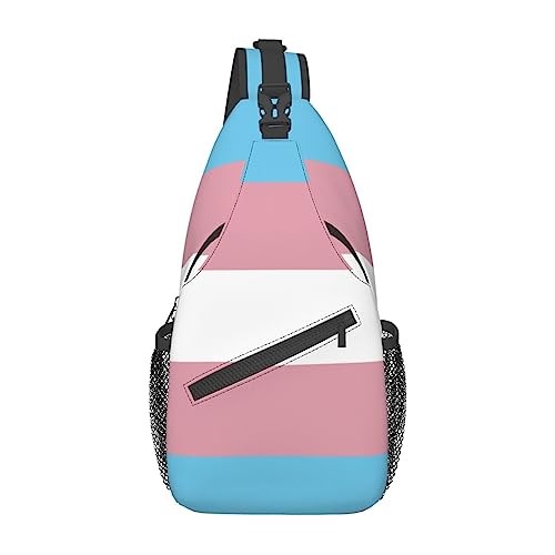 Sling-Rucksack mit Transgender-Pride-Flagge, für Reisen, lässig, Brust, Schultertasche, modische Gürteltasche von DJNGN