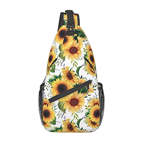 Sonnenblumen-Schultertasche, Umhängetasche, Umhängetasche, leichte Schultertaschen, Rucksäcke für Männer und Frauen, Brust-Crossbody von DJNGN