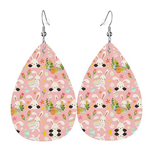 Süße Kaninchen Hase Ostern Muster Leder Ohrringe für Frauen baumeln Ohrring Tropfen Anhänger mit Haken Geschenke für Erwachsene Mädchen Süße Kaninchen Hase Ostern Muster Leder Ohrringe für Frauen baumeln Ohrring Tropfen Anhänger mit Haken Geschenke für Erwachsene Mädchen von DJNGN