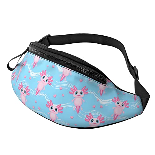 Süße rosa Axolotl Lässige Gürteltasche für Männer und Frauen, Verstellbarer Gürtel, Gürteltasche für Reisen, Wandern, Radfahren, Laufen, Festival, Rave Süße rosa Axolotl Lässige Gürteltasche für Männer und Frauen, Verstellbarer Gürtel, Gürteltasche für Reisen, Wandern, Radfahren, Laufen, Festival, Rave von DJNGN