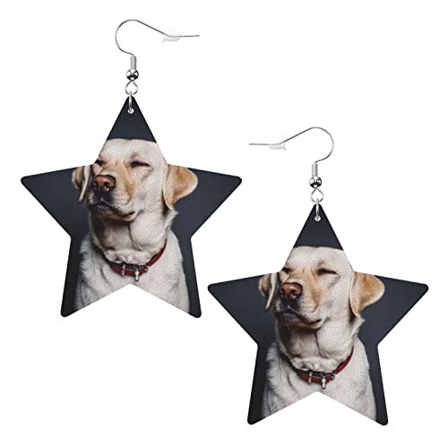 Süßer Labrador-Hund, PVC-Kunstleder, sternförmiger Ohrring-Anhänger Süßer Labrador-Hund, PVC-Kunstleder, sternförmiger Ohrring-Anhänger von DJNGN