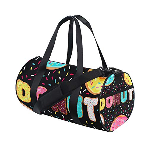 Sweet Donut Pink Gelb Blau Weiß Turnbeutel Canvas Reisetasche Weekender Gepäck Handtasche für Männer Frauen Sport und Übernachtung von DJNGN