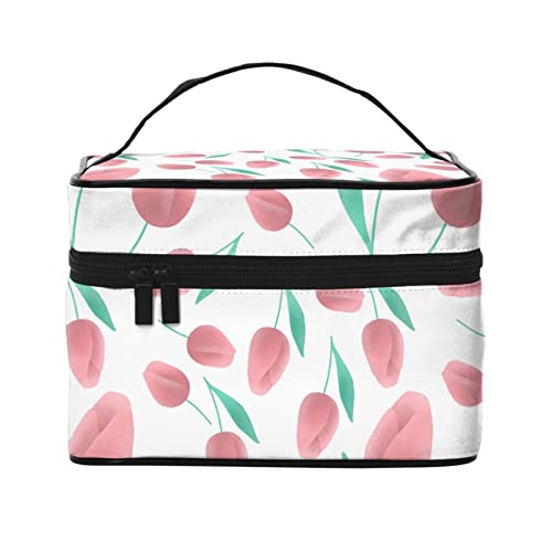 The Pink Tulip Make-up-Tasche Kulturtasche für Frauen Kosmetiktasche Reise-Kulturtasche Make-up-Reisetasche Make-up-Organizer Große Make-up-Tasche von DJNGN