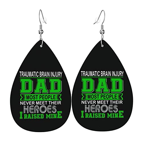Traumatische Hirnverletzung Bewusstsein Monat Leder Ohrringe für Frauen baumeln Ohrring Tropfen Anhänger mit Haken Geschenke für Erwachsene Mädchen von DJNGN