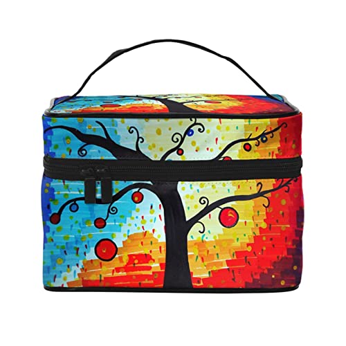 Tree of Art Make-up-Tasche, Kulturbeutel für Damen, Kosmetiktasche, Reise-Kulturbeutel, Make-up-Reisetasche, Make-up-Organizer, große Make-up-Tasche von DJNGN