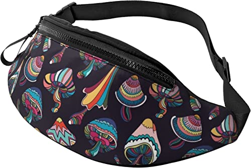 Trippy Mushroom Lässige Gürteltasche für Männer und Frauen, Verstellbarer Gürtel, Gürteltasche für Reisen, Wandern, Radfahren, Laufen, Festival, Rave von DJNGN