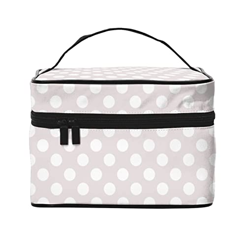 Wave Point Make-up-Tasche, Reise-Kosmetiktasche für Damen und Mädchen, große Make-up-Organizer-Tasche, tragbare Kulturtasche für Reisen, Lila/Weiß von DJNGN