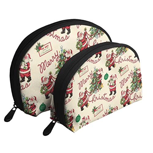 Weihnachts-Vintage-Stil-Kosmetiktasche, Reise-Clutch-Tasche für Frauen und Mädchen von DJNGN