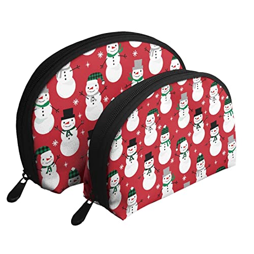 Weihnachts-Schneemann-Kosmetiktasche, Reise-Clutch für Frauen und Mädchen von DJNGN
