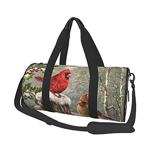 Winter Cardinal Birds Reise-Seesäcke, Fitnessstudio, Sportgepäck, große Reise-Einkaufstasche, Übernachtungs- und Wochenendtaschen für Männer und Frauen von DJNGN
