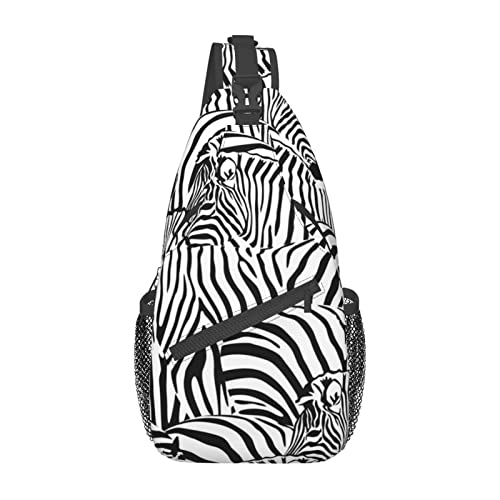 Zebra-Schultertasche, Brusttasche, Tagesrucksack, Umhängetasche für Reisen, Sport, Laufen, Wandern von DJNGN