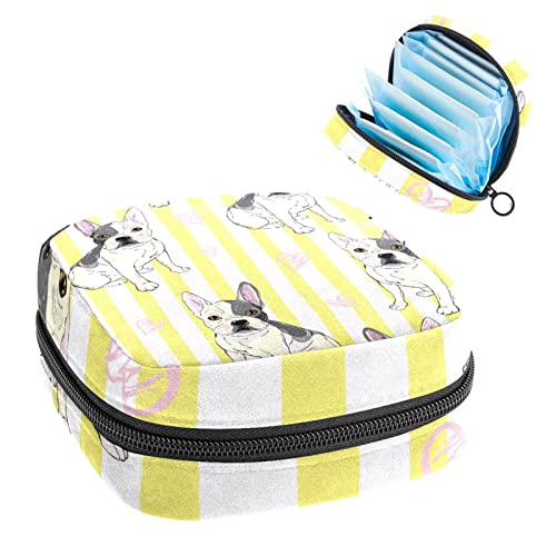 Damenbinde Aufbewahrungstaschen Stillpad Halter Bulldogge Muster Tragbare Periode Kit Tasche Feminine Produkt Beutel für Frauen Mädchen von DJROW