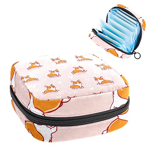 Damenbinde Aufbewahrungstaschen Stillpad Halter Niedliche Corgi Tragbare Periode Kit Tasche Feminine Produkt Beutel für Frauen Mädchen von DJROW