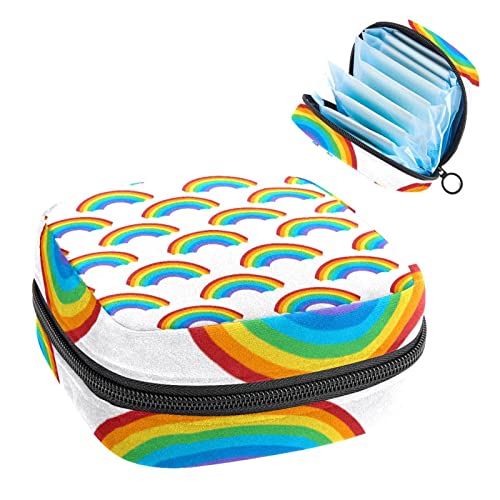 Damenbinde Aufbewahrungstaschen Stillpad Halter Regenbogen Muster Design Tragbare Periode Kit Tasche Feminine Produkt Beutel für Frauen Mädchen von DJROW