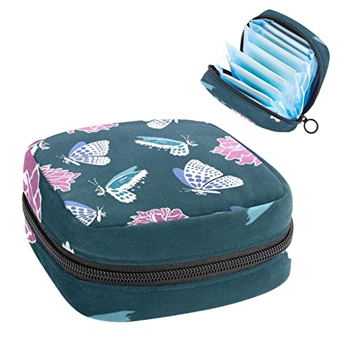 Damenbinde Aufbewahrungstaschen Stillpad Halter Schmetterlinge Muster Tragbare Periode Kit Tasche Feminine Produkt Beutel für Frauen Mädchen von DJROW