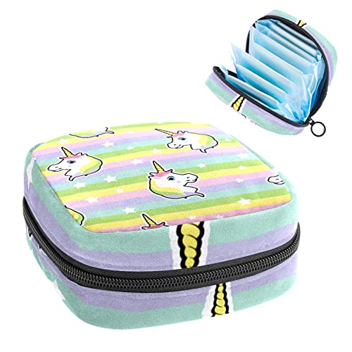 Damenbinde Aufbewahrungstaschen Stillpad Halter Weiß Einhorn Rosa Grün Streifen Sterne Tragbare Periode Kit Tasche Feminine Produkt Beutel für Frauen Mädchen von DJROW