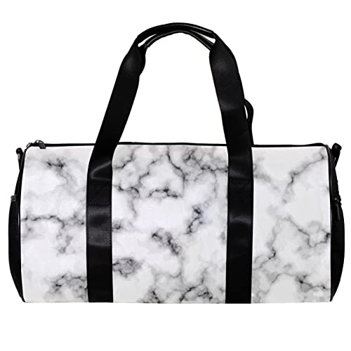 Runde Gym Sport Duffel Tasche mit abnehmbarem Schultergurt Marmor Hintergrund Training Handtasche Übernachtung Tasche für Damen und Herren, mehrfarbig, 45x23x23cm/17.7x9x9in von DJROW