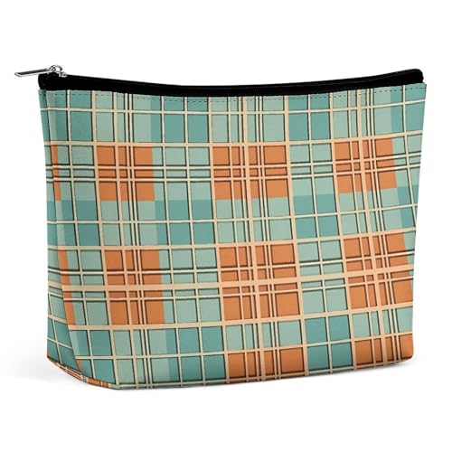 DJUETRUI Kosmetiktasche, Reise-Make-up-Tasche für Damen, groß, karierter Stoff, Kulturbeutel, Reißverschluss, karierter Stoff, Einheitsgröße, tragbare Kosmetiktasche, karierter Stoff, Einheitsgröße, DJUETRUI Kosmetiktasche, Reise-Make-up-Tasche für Damen, groß, karierter Stoff, Kulturbeutel, Reißverschluss, karierter Stoff, Einheitsgröße, tragbare Kosmetiktasche, karierter Stoff, Einheitsgröße, von DJUETRUI