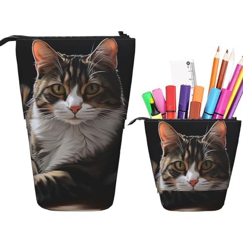 DJUETRUI Stehendes Federmäppchen, Pop-Up-Bleistifthalter, Mikrofon auf der Bühne, Eleskop-Federmäppchen, niedliches Schreibwarenetui, tragbares Federmäppchen, Stiftehalter, Make-up-Tasche, Gor Holiday von DJUETRUI