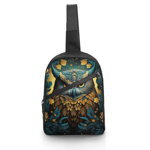 Schultertasche für Damen und Herren, Eulenflügel, Tagesrucksack, Bauchtasche, Umhängetasche für Reisen, Eulenflügel, Einheitsgröße, Crossbodyrucksäcke, Eulenflügel, Einheitsgröße, Crossbody-Rucksäcke von DJUETRUI