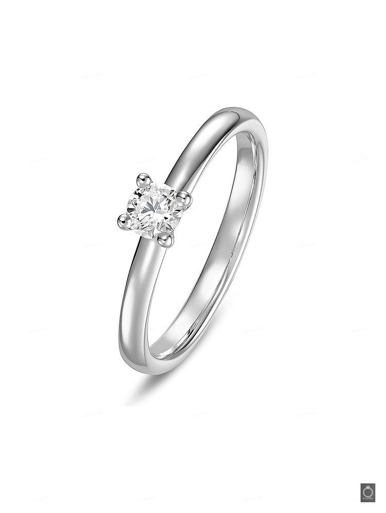 10K Weißgold Runder Moissanite Ring | Diamant Verlobungsring Ehering Mit Einem Diamanten Schlichter von DJuvel