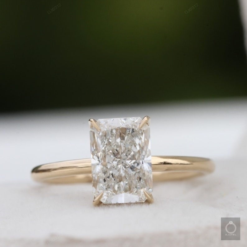 2.0Ct Strahlender Moissanit Ring | 10K Gold Verlobungsring Einzelstein Diamant Ehering Im Labor Gewachsener Geschenk Für Sie von DJuvel