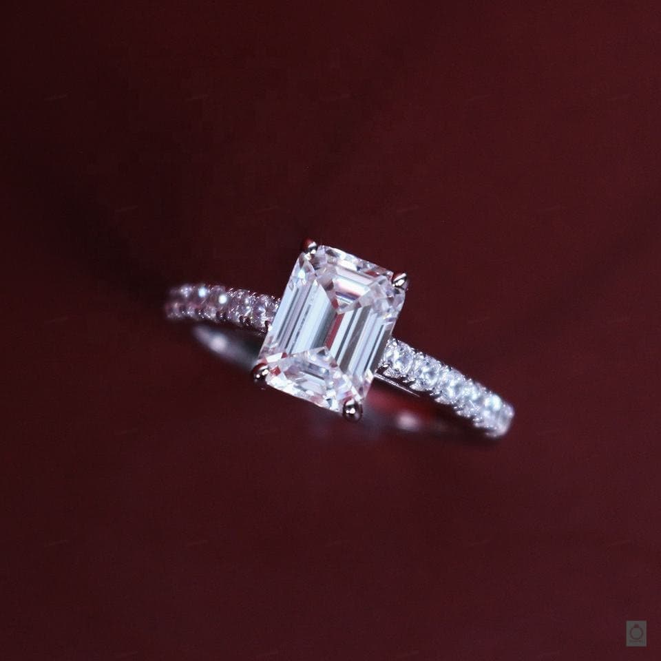 Diamant Ring | Verlobungsring Moissanite Ehering 1.5Ct Smaragdschliff Jahrestag von DJuvel