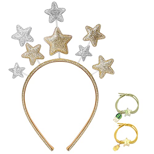 DKDDSSS 1PCS Weihnachten Sterne Haarreifen, Glitzer Sterne Haarreif, Haarschmuck Haarband Weihnachten für Kinder Erwachsene Urlaub Festival Geburtstag Party von DKDDSSS