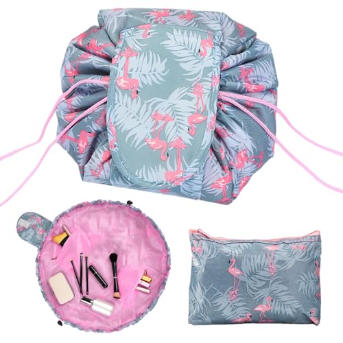 DKDDSSS 2 Pcs Kosmetiktasche Schminktasche Damen, Make up Tasche Reise Kosmetiktasche, One-Step Organizer Makeup Tasche Kosmetikbeutel, Kosmetiktasche Reise schmink Tasche für Lazy Damen und Mädchen von DKDDSSS