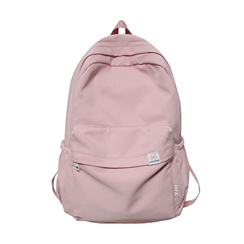 Ästhetischer Rucksack für Mädchen, einfarbig, ästhetische Schultasche, große Kapazität, Kawaii-Rucksack, ästhetischer Rucksack für Schule, Studenten, Laptop, Rucksack, A01-pink von DKIIL NOIYB